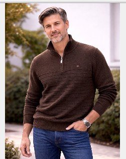 SUETER POLO COM ZIPER MASCULINO D'LANFIORI TRICOT - 4105 - Imagem 3