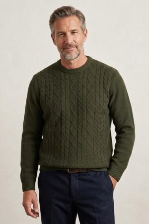 SUETER MASCULINO D'LANFIORI MALHAS - M VERDE- 4108