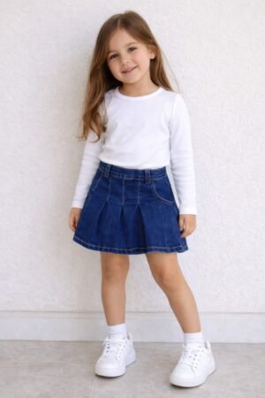 Shorts Saia Feminino Jeans Trick Nick Azul