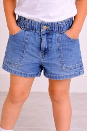 BERMUDA INFANTIL MENINA  Jeans Trick Nick Azul