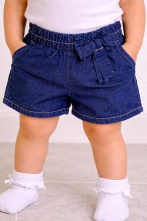 BERMUDA INFANTIL MENINA  Jeans Trick Nick Azul