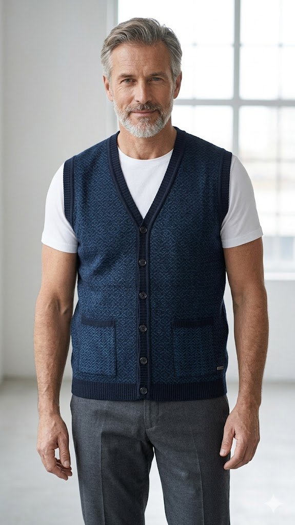 Sueter colete masculino gola V botao colete tricotado sem mangas cardiga Y
