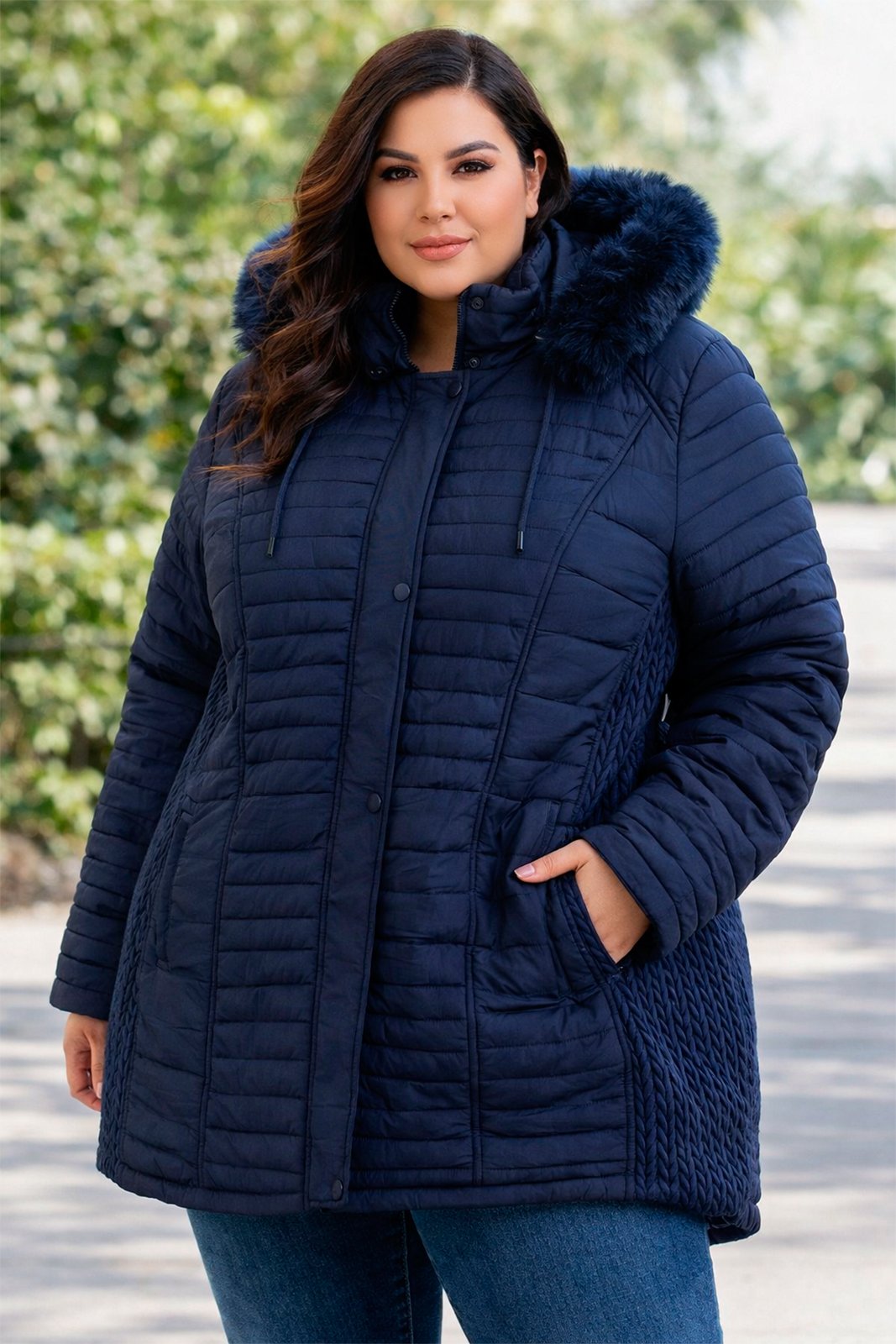 JAQUETA FORRADA FEMININA PLUS SIZE SAFIRA CLASSIC - 9991