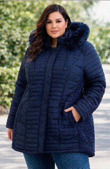 JAQUETA FORRADA FEMININA PLUS SIZE SAFIRA CLASSIC - 9991 - Imagem 2