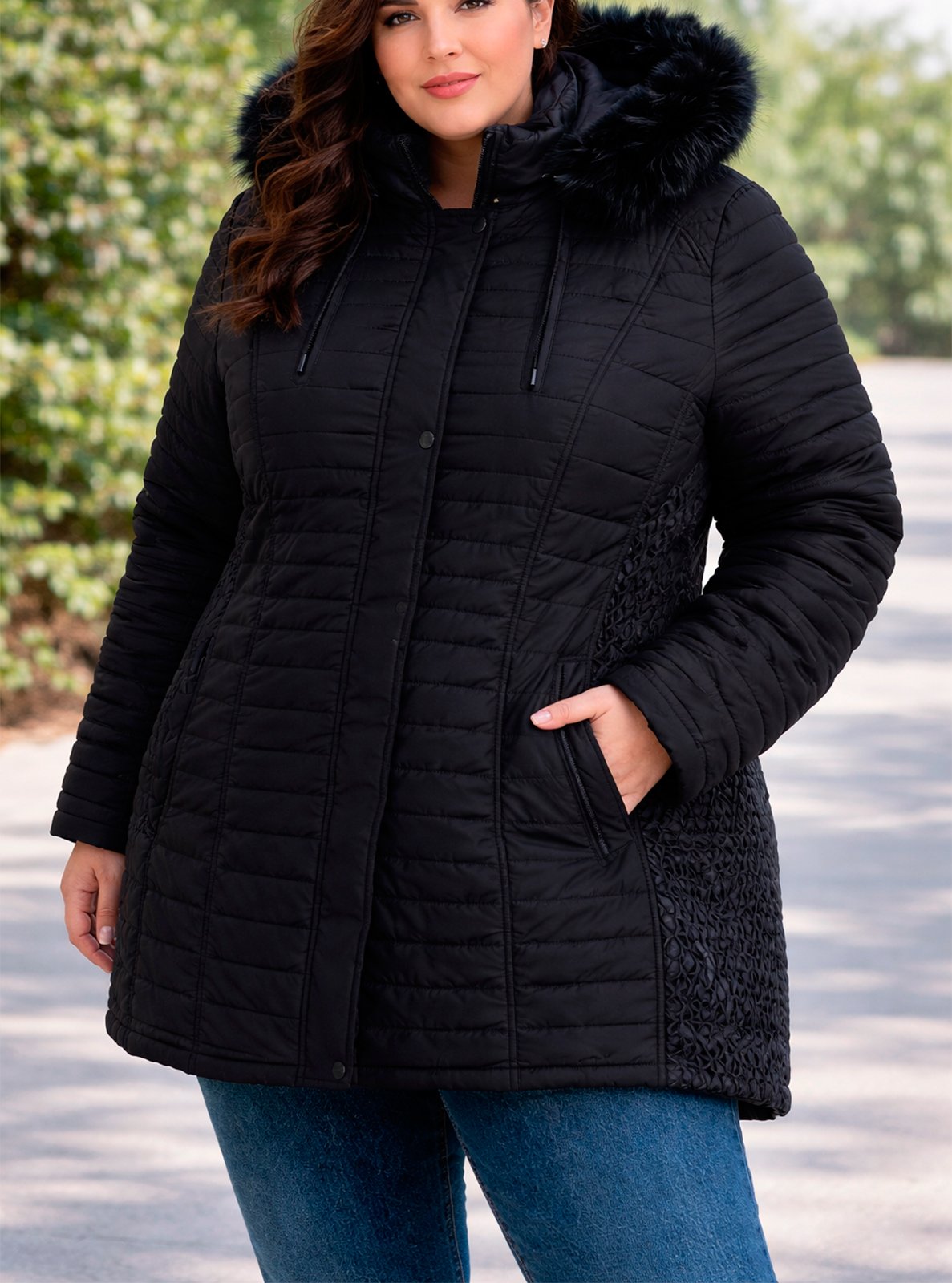 JAQUETA FORRADA FEMININA PLUS SIZE SAFIRA CLASSIC - 9991 - Imagem 3