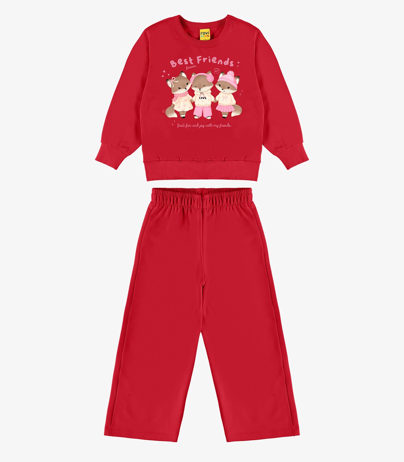 Conjunto Com Calca Wide Leg Moletom Felpado infantil Rovi Kids 3147621 - Imagem 3