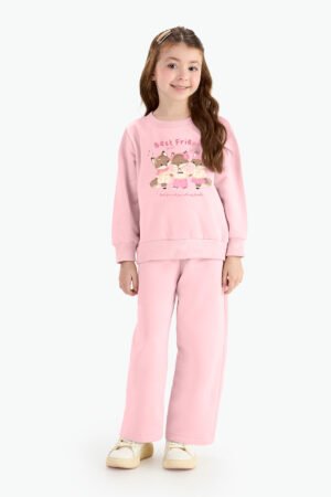 Conjunto Com Calca  Wide Leg Moletom Felpado infantil  Rovi Kids 3147621