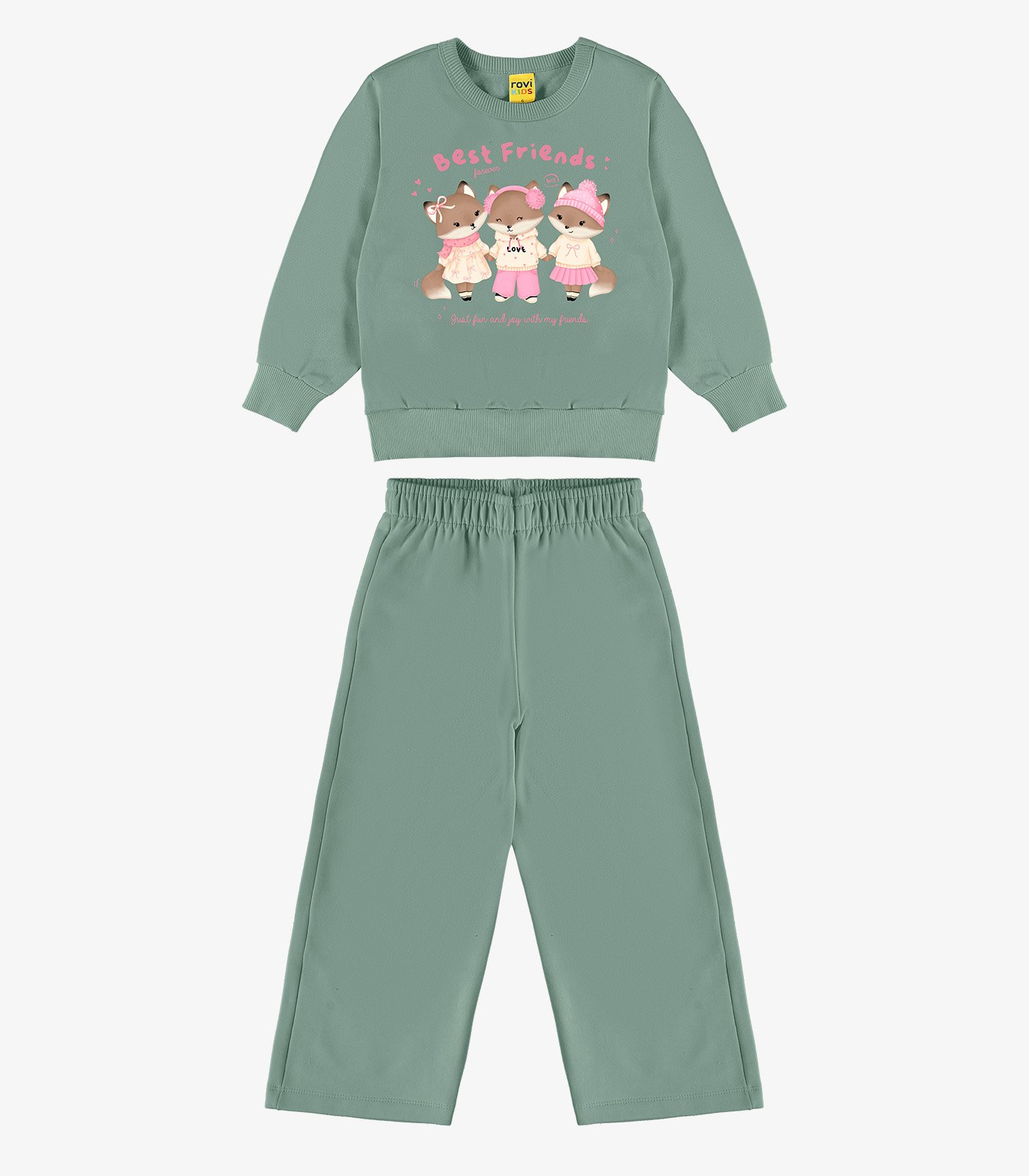 Conjunto Com Calca Wide Leg Moletom Felpado infantil Rovi Kids 3147621 - Imagem 6