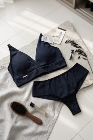 CONJUNTO  TOP  COM CALCINHA FIO MICROFIBRA COM  BOJO SEM ARO VISLUMBRE - 101125