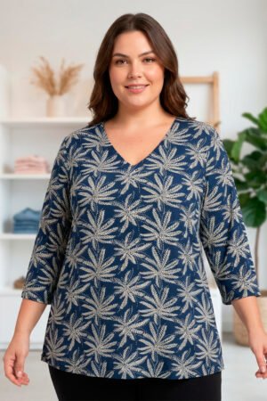 BLUSA MANGA 7/8 MALHA VISCO ROGEANT CONFECCOES LILIAN - 12362
