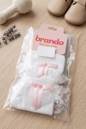MEIA COM RENDA MENINA BRANDO