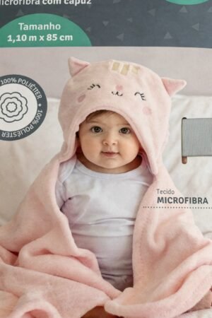 Cobertor Microfibra Con capuz Mami 110x 0,85 Papi Textil