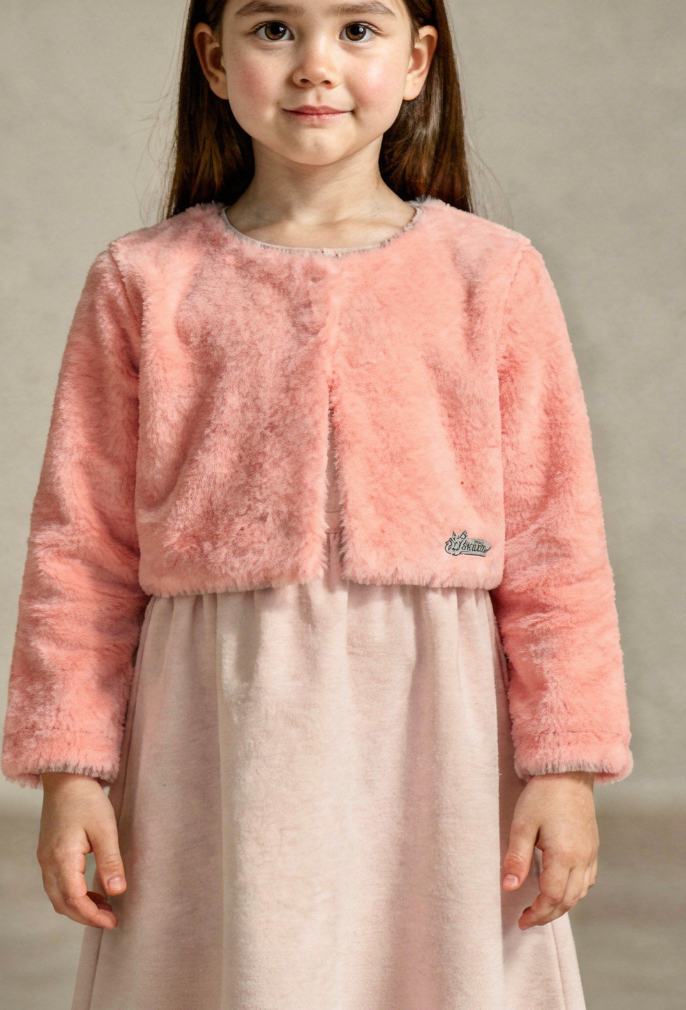 BOLERO EM PELO MENINA ROSA