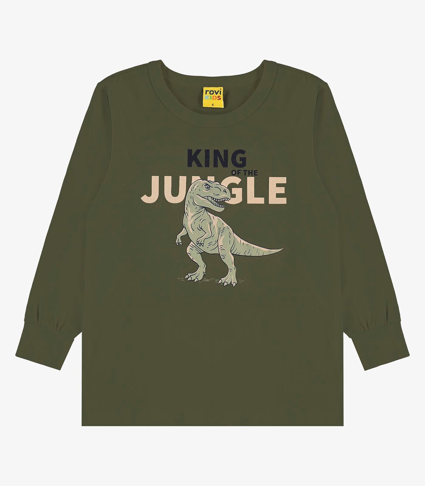 Camiseta Manga Longa em Meia Malha Rovi Kids 3027731