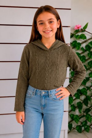 BLUSAO TRICO INFANTIL C/CAPUZ ROVI KIDS - 3133572T