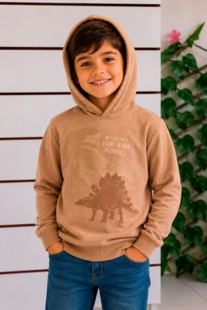 BLUSAO MOLETOM INFANTIL C/CAPUZ DINO ROVI KIDS