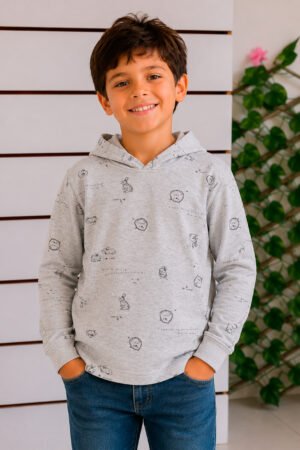 BLUSAO MOLETOM INFANTIL C/CAPUZ MOLECOTTON ROVI KIDS