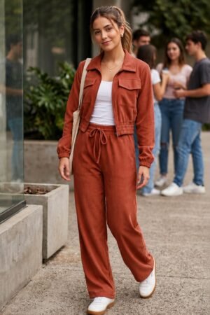 CONJUNTO EM VELUDO COTELE FEMENINO