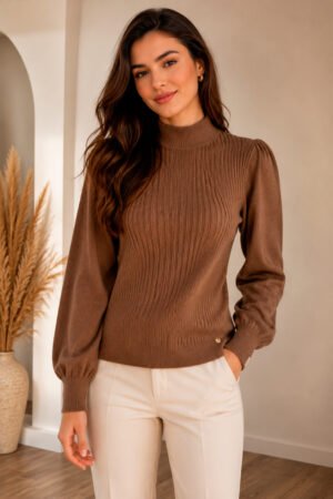 BLUSA CANELADA GOLA CHAMINE BIAMAR MAGLIARIA - 241.11174