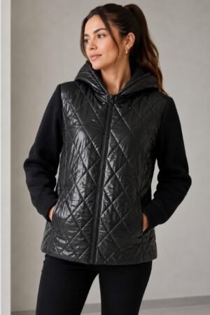Jaqueta Nylon Matelasse/ malha 017579 ANSELMI