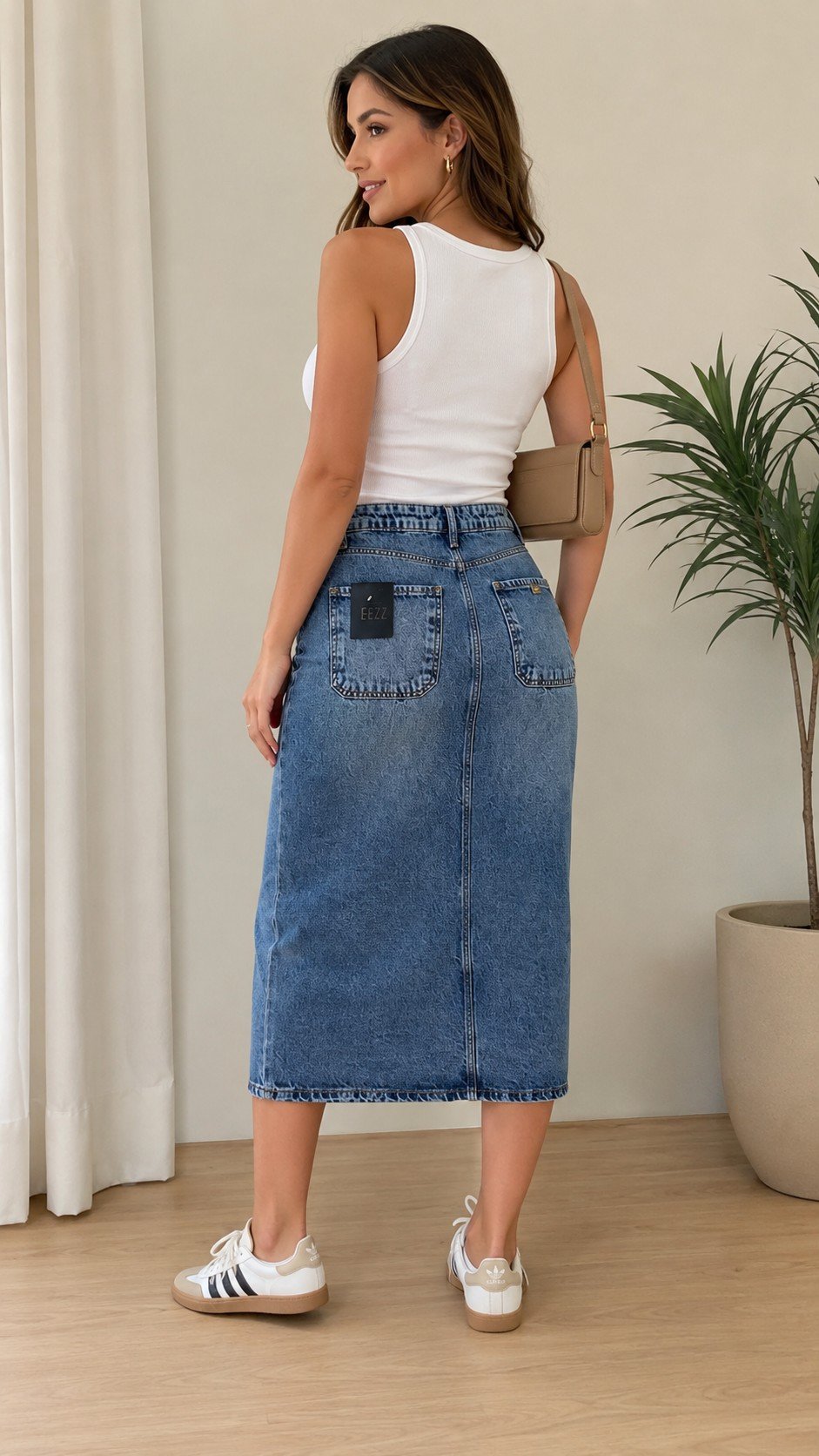 SAIA FEMININA COS ALTO TEEZZ JEANS - TE22223 - Imagem 2