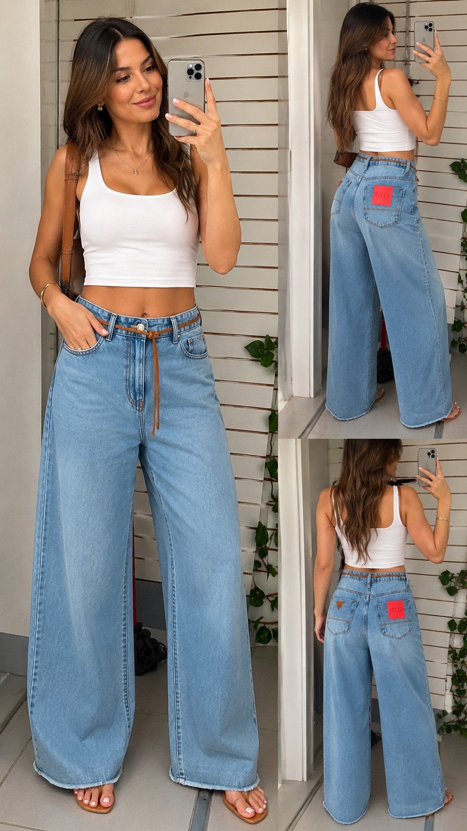 CALCA FEMININA WIDE LEG TEEZZ JEANS - TE22196 - Imagem 3