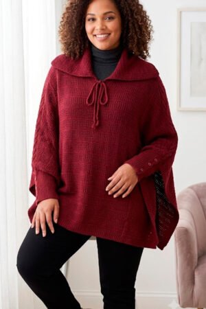 PONCHO PLUS SIZE MALHARIA JACUTINGA - P3236