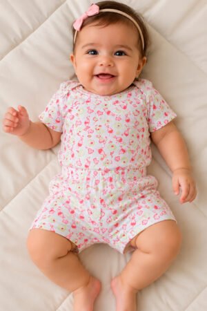 CONJUNTO BODY MANGA CURTA E SHORTS BABYNHA - 790