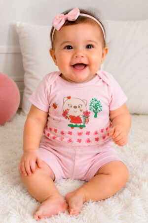 CONJUNTO BODY MANGA CURTA E SHORTS BABYNHA - 749