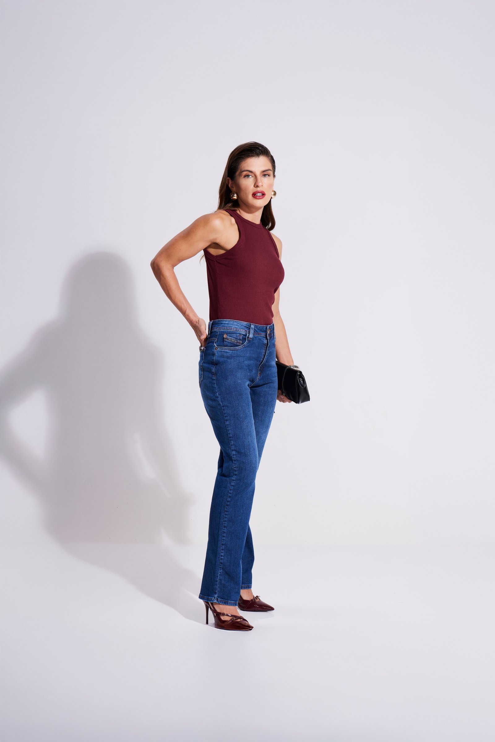 CALCA TEEZZ JEANS FEM RETA COS ALTO- 21847