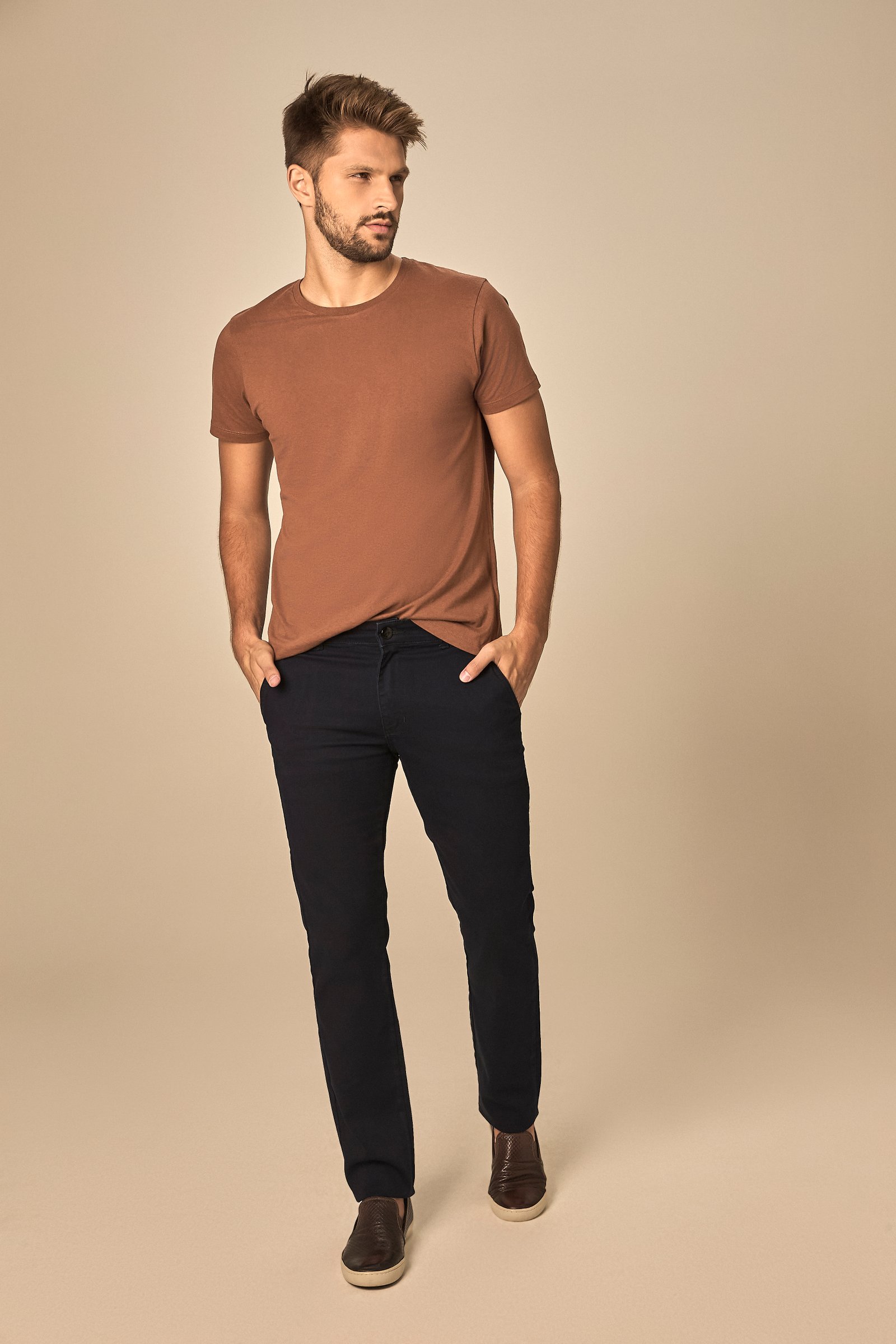 CALCA MASCULINA CASUAL SLIM AZUL DPANUS - 1.6852