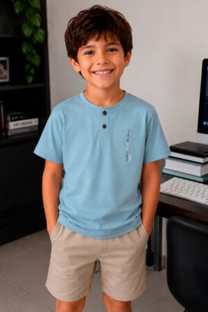 BLUSA MANGA CURTA INFANTIL BOTOES TRICK NICK - 102123