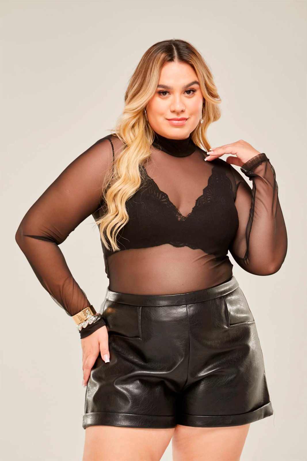 BLUSA TULE FEMININA PLUS SIZE GeB BROS