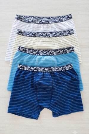 Cueca Boxer Listrada Infantil Com Em Cor Sortida