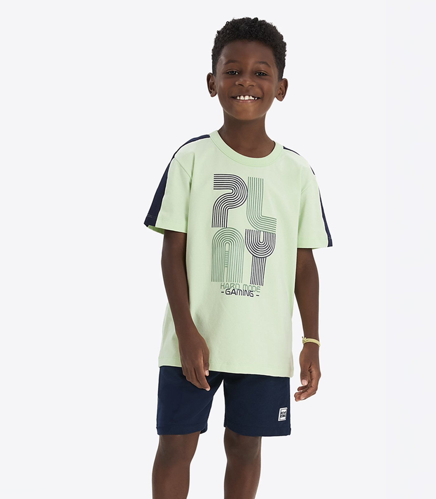 CONJUNTO CAMISETA E BERMUDA INFANTIL ROVI KIDS - 3029882