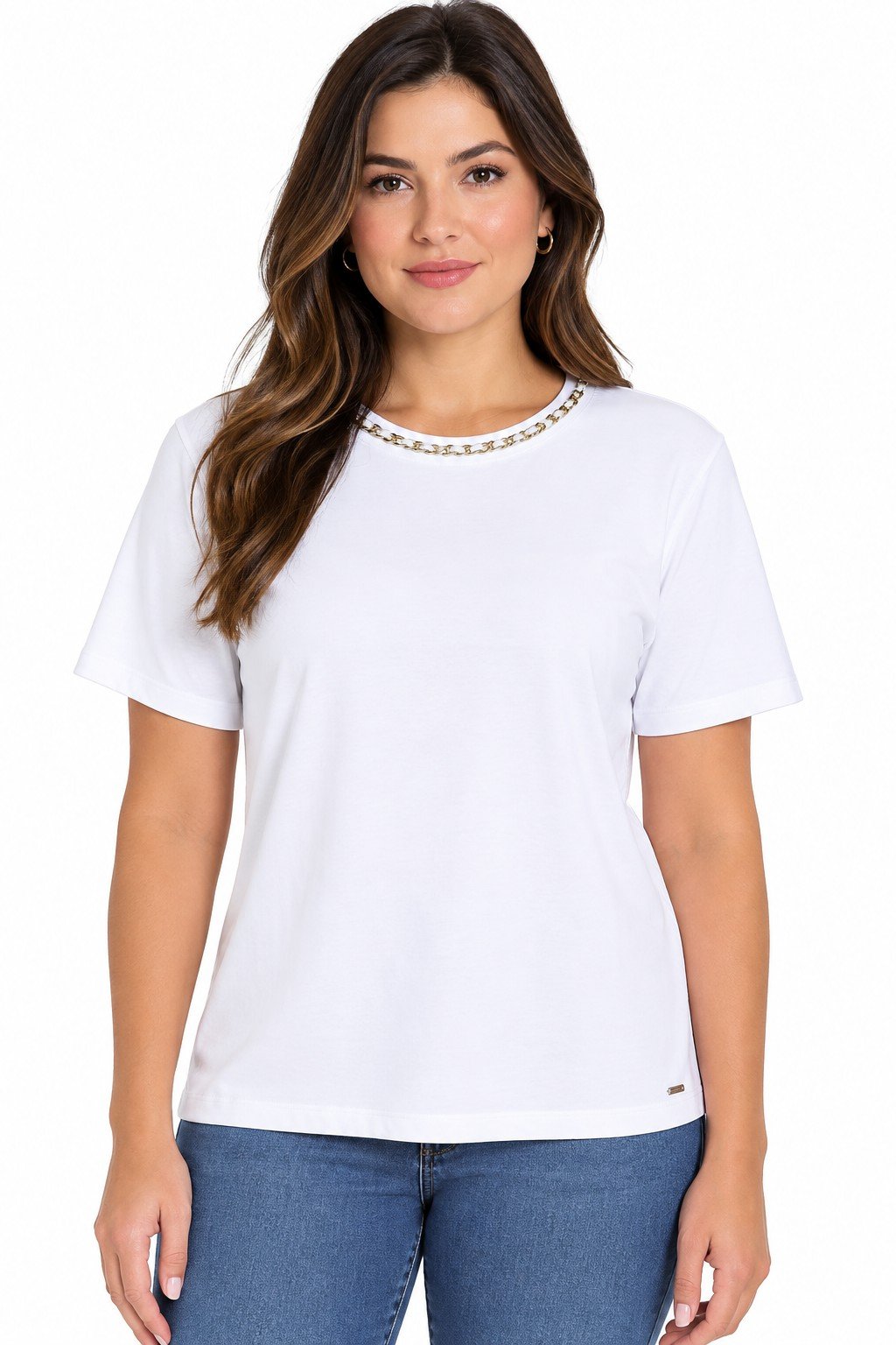 BLUSA MANGA CURTA MALHA CREPE LUNENDER - C5253