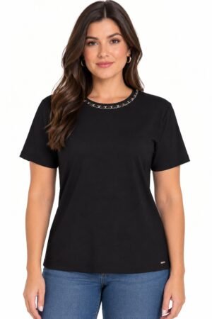 BLUSA MANGA CURTA MALHA CREPE LUNENDER - C5253