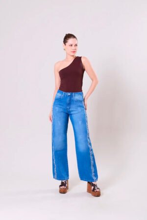 CALCA JEANS WIDE LEG FEMININA BIVIK - 232826