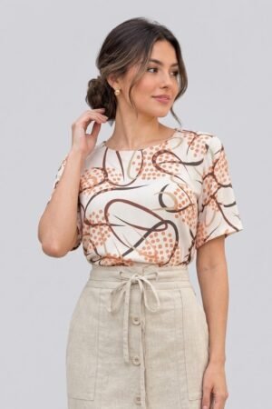 Blusa em tecido Crepe Georgette