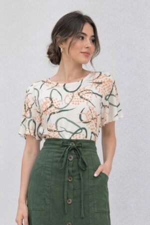 Blusa em tecido Crepe Georgette